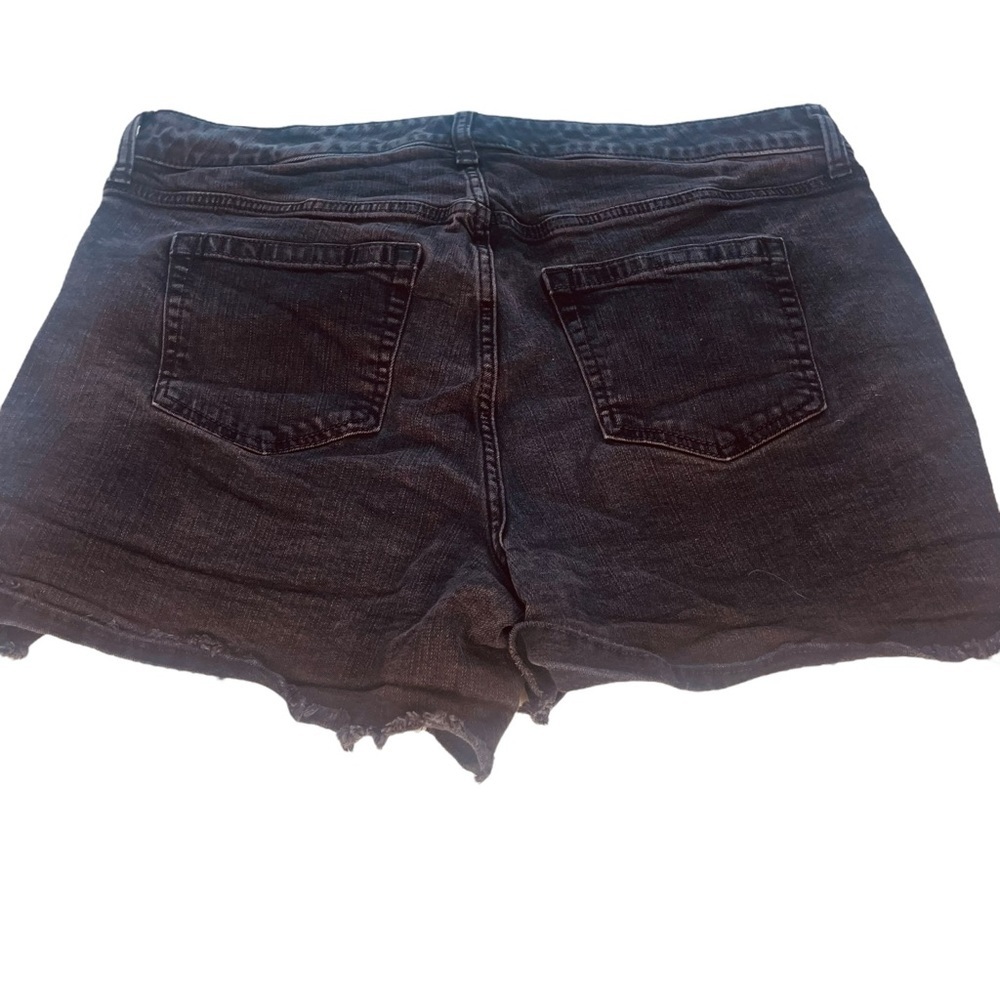 Torrid Women's Black Wash Button Fly Raw Hem Denim Shorts - Picture 6 of 9